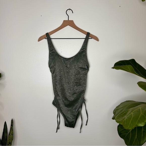 Xhilaration Shimmering Green One-Piece Swimsuit - Picture 2 of 6
